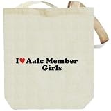 I LOVE Aalc Member GIRLS Beige Canvas Tote Bag Unisex