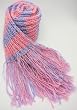 Handmade Scarf in Pretty Sorbet Stripes - Pink and Lilac (100% Knitted By Hand)