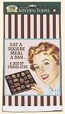 Ephemera Kitchen Towel Eat a Square Meal Daily--A Box of Chocolates