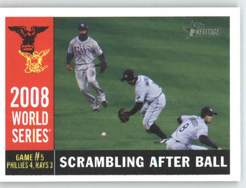 2009 Topps Heritage #390 B.J. Upton WS - Tampa Bay Rays (World Series) (Baseball Cards)