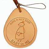 マタニティマークBABY in ME（ベイビーインミー）本革バッグチャーム卵型 携帯ストラップパーツ付