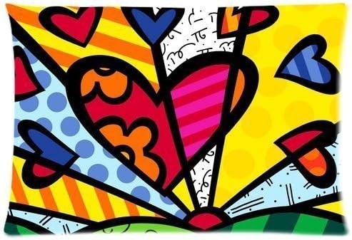 Custom Romero Britto Graffiti Art Pattern 01 Pillowcase Cushion Cover Design Standard Size 20X30 Two Sides by LAOZI