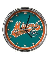 Miami Dolphins Chrome Clock