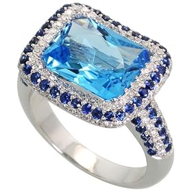 14k White Gold Ring 9 16 (14mm) wide, w 0.61 Carat Round Brilliant Diamonds,... by Gabriella Gold