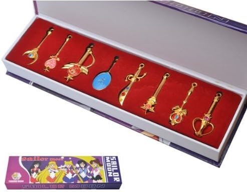 sunkee Sailor Moon Pretty Guardian Tsukino Usagi Necklace Keychain 8pcs