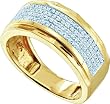 Mens 10k Yellow Gold Micro Pave Diamond Wedding Band " Size 10"