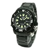 Seiko 5 Sports Men's 200M Stainless Steel Black IP Self Winding Automatic Diver Watch with Black Face Model SKZ255K1
