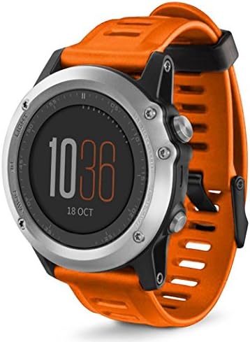 Haihood Soft Silicone Strap Replacement Watch Band With Tools For Garmin Fenix 3 (Orange)