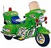 LARGE KIDS RIDE ON DELUXE RECHARGEABLE GREEN POLICE MOTORBIKE