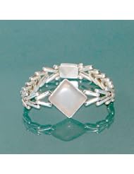 Sterling Silver Rose Quartz Semi Precious Gemstone Female Bracelet Jewelry