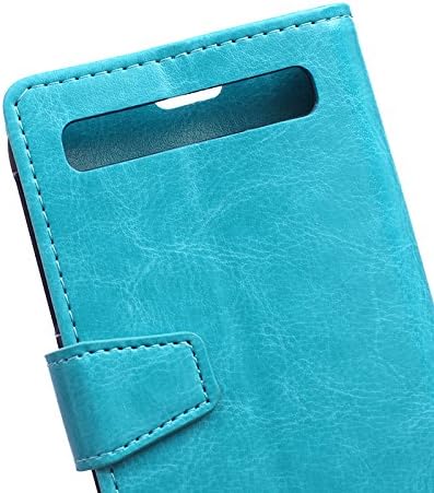 HENGHUA PU Leather Flip Wallet Card Slot Bracket Back Case Cover for Blackberry Classic Q20 Blue