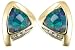 10k Yellow Gold Mosaic Opal and Diamond Earrings