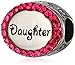 Disney Stainless Steel Oval Crystal Daughter Bead Charm