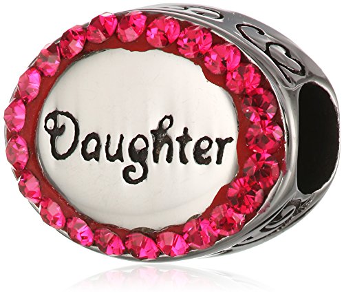 Disney Stainless Steel Oval Crystal Daughter Bead Charm