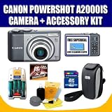 Canon Powershot A2000IS 10MP Digital Camera with 6x Optical Image Stabilized Zoom + Exclusive Super Deal Accessory KIt