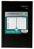 DayMinder Recycled Monthly Planner, 8 x 11-Inches, Black, 2012 (SK2-00)...