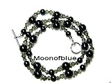 Magnetic Hematite Swarovski Crystal Necklace with Toggle Clasp - 18