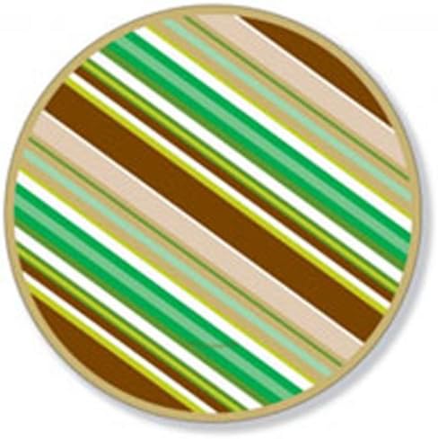 Avocado Green and Brown Stripe Dinner Paper Plates