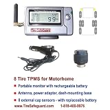8 Tire RV Cap Sensor Tire Pressure Monitoring System (TPMS) by Tire-Safeguard