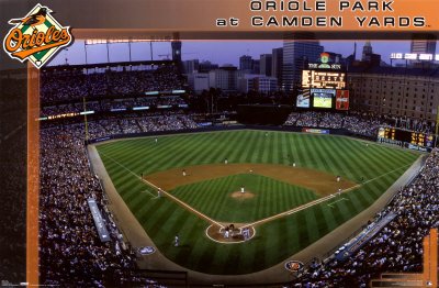 Baltimore Orioles (Oriole Park at Camden Yards) Sports Poster Print - 24x36 Poster Print, 34x23
