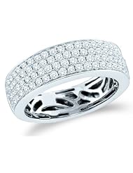 Size - 6 - 14k White Gold Round Cut Diamond Channel Set 4 Row Ladies Ladies... by 