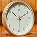 HIPPIH Large Indoor/Outdoor Silent Wall Clock Wood 12 Inches Non Ticking Digital Quiet Sweep Decorative Vintage Wooden Clocks with Glass Cover(Green)
