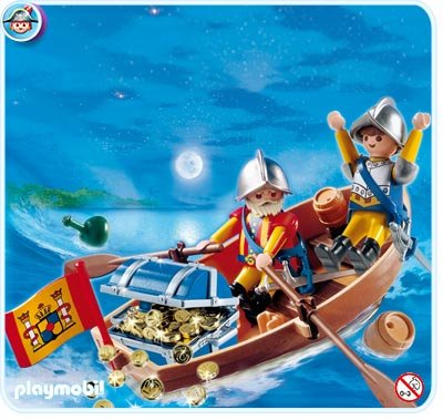 playmobil treasure transporter with rowboat  more detail click!