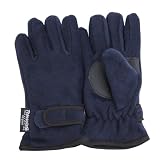 Produkt-Bild: FLOSO Fleece-Handschuhe f&uuml;r Kinder/Kids mit griffiger Handfl&auml;che, 3M Thinsulate F&uuml;llung (40g) (12-13 Jahre) (marineblau)