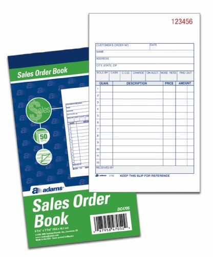 Adams Sales Order Books, 2-Part, Carbonless, 4.19 x 7.19