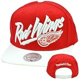 NHL LNH Mitchell Ness Throwback Vice Script Snapback Hat NE93 Detroit Red Wings