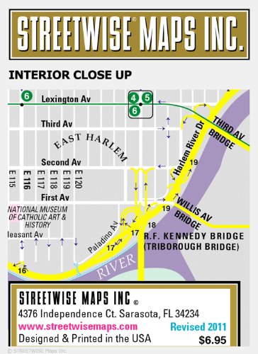 Streetwise Manhattan Map - Laminated City Street Map of Manhattan, New York - Folding pocket size travel map