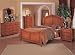 5 pc golden oak finish wood platform bedroom set queen size