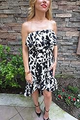 Floral Print  Feathers Silk  Dress With Ruffles