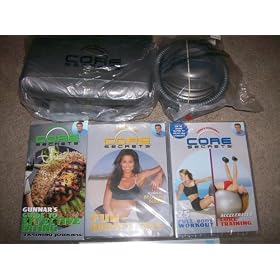 CORE SECRETS KIT with Gunnar Peterson: 2 DVD SET (3 WORKOUTS) + BALL + Guide to Effective Eating + Training Journal + FITNESS FLASH CARDS!