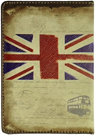 MEKU Stylish Passport Cover Holder Compact Passport Wallet Travel Passport Case with Union Jack Flag