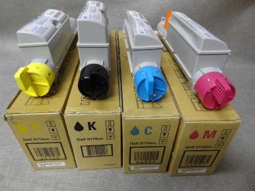 Dell 5110CN High Yield Lot of 4 Yellow, Cyan, Black and Magenta Dell 5110CN High Yield Lot of 4 Yellow, Cyan, Black and Magenta