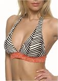 La Blanca Zebra Crossing banded halter bikini top