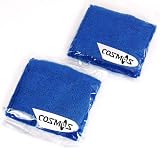 1 pair of COSMOS Blue cotton sports basketball wristband / sweatband wrist sweat band/brace