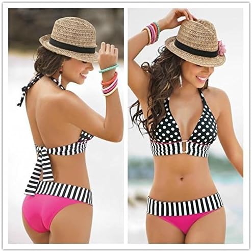 Summer Bathing Suit Sexy stripe Fringe Dotted triangl Bikini Top + Bottom Swimsuit for Women Swimwear