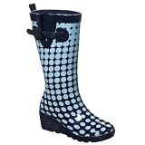 Fading Dots Wedge Rain Boots - Blue