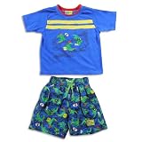 Plaid Fish - Toddler Boys 2 Piece Swimsuit Set, Blue
