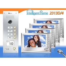 Video Door Phone Intercom Entry System for 4 x Apartments Cygni (CAT5E)