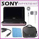 Sony DVP-FX750 7-inch Widescreen LCD Single-disc Portable DVD Player in Pink + Accessory Kit