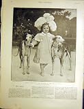 Alice De La Mar Girl Dogs Child Portrait Beers 1900