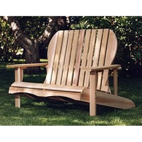 Western Red Cedar Wood Outdoor Patio Adirondack Loveseat Chair by All Things Cedar