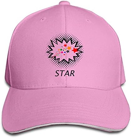 FLYL Pop-art-comic-speech-bubble-vector Unisex Washed Twill Sandwich Bill Cap Adjustable Peaked Baseball Cap Fashion Golf Hat Cool Baseball Caps &amp; Golf Capstrucker Hats Pink