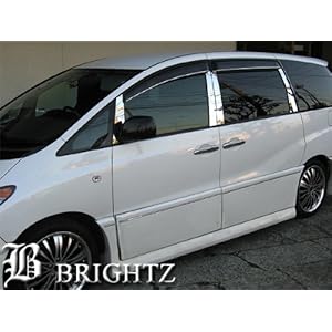 【クリックで詳細表示】エスティマ 30系/40系/AHR10系 超鏡面ステンレスピラーパネル 10PC 【バイザー無用】