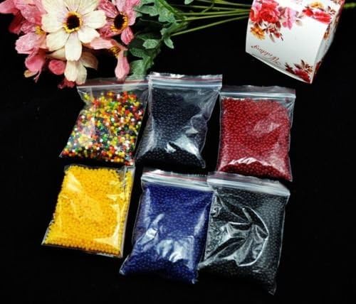 12 Bags (4-5grams/bag, 12 Colors, 4800+pcs) Classic Jelly Water Pearl Soil for Gardening and Orbeez Refill