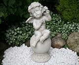 Eigenschaften   / Engel mit Rose auf einer Kugel Skulptur Statue NEU