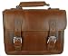 Vagabond Traveler Full Grain Leather Messenger Laptop Bag L07 for Men and Women. Brown. 13"